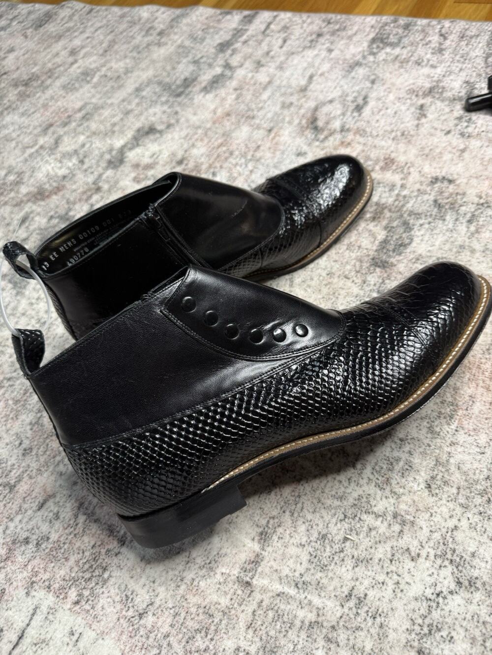 Stacy Adams Men's Madison Spectator Spat Cap Toe Demi Boot Sz 13